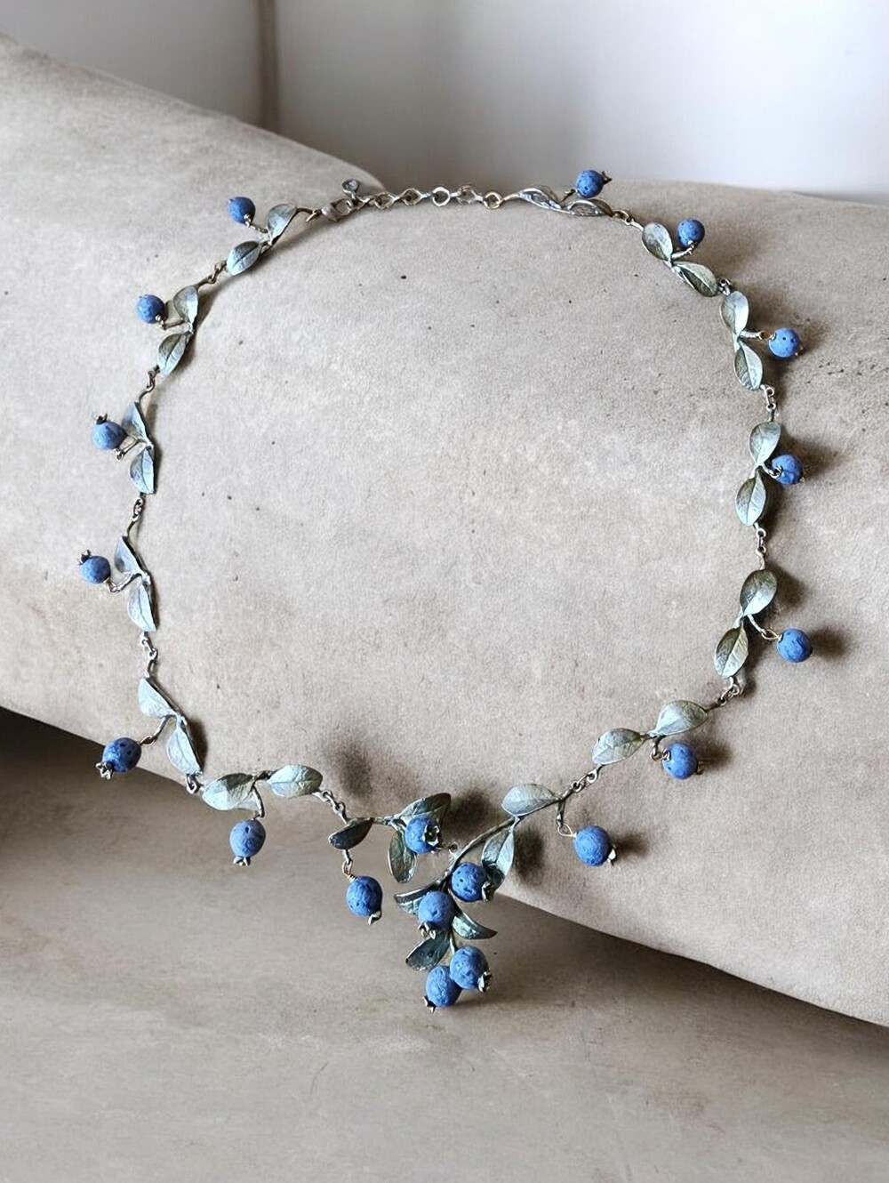 Rare Michael Michaud Signed Delicate Blueberry Leaves Necklace - Women's Jewelry
